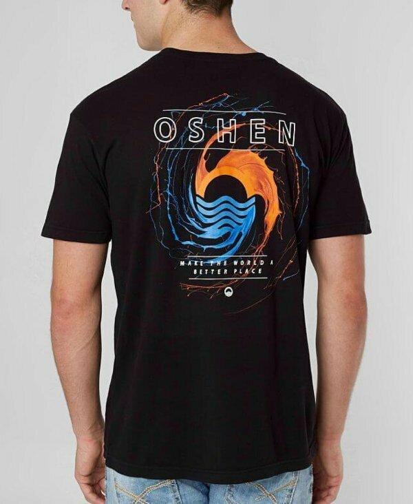 NEW OSHEN BLACK SPIN LOGO GRAPHIC T-SHIRT SHIRT SIZE SMALL BUCKLE gallery