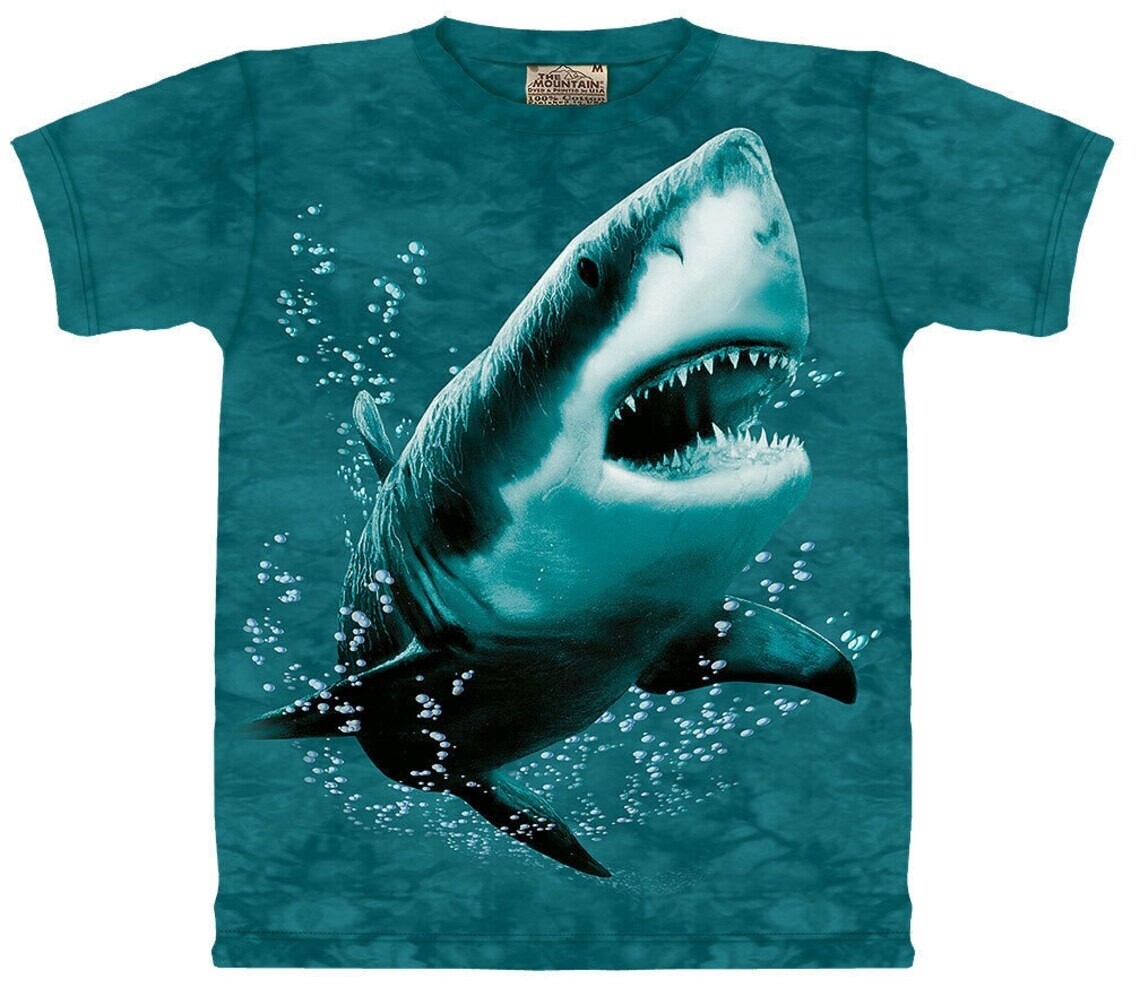 Shark Underwater Blue Ocean Fish Aquatic Sharks Tank T-Shirt Mountain Animal L gallery