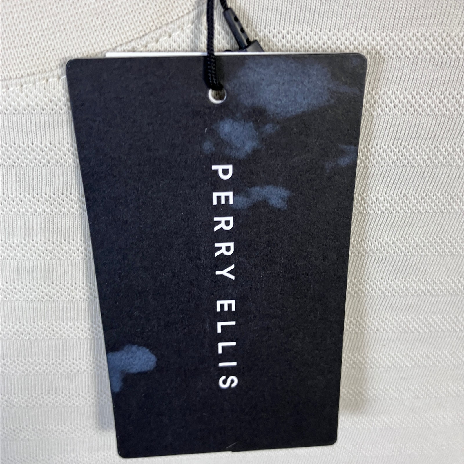 Perry Ellis Textured Short Sleeve Men's T-Shirt Size S Silver Birch NWT gallery