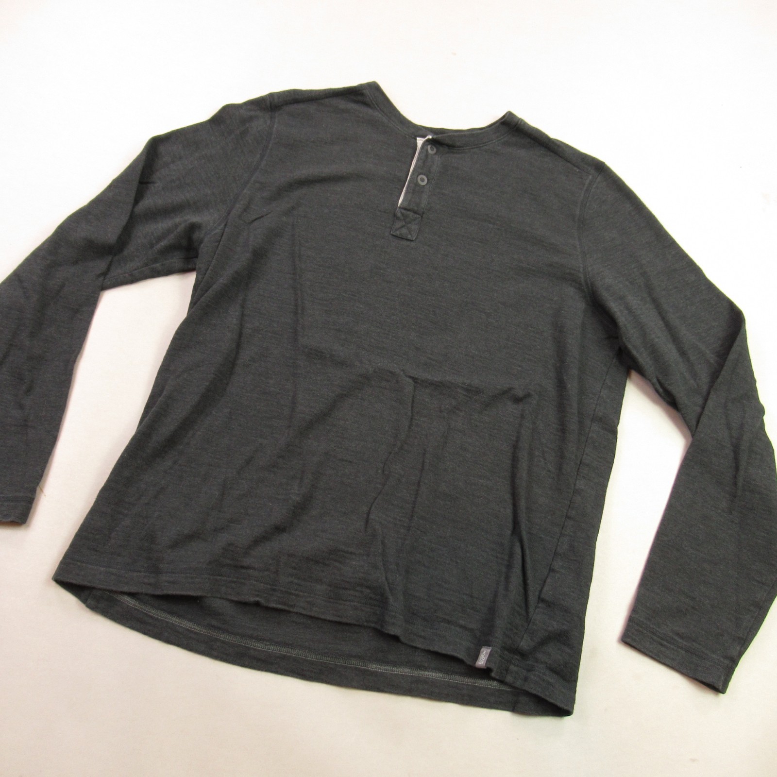 North Face Shirt Mens Large Long Sleeve Crew Neck Pullover Henley Black gallery