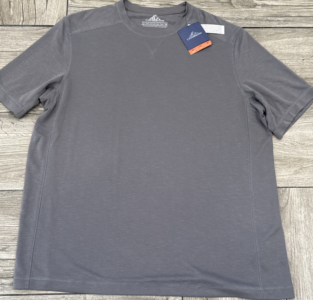 2018 Croft & Barrow Gray Adventure Tee UPF 15 Moisture Wicking T-Shirt Sz Large