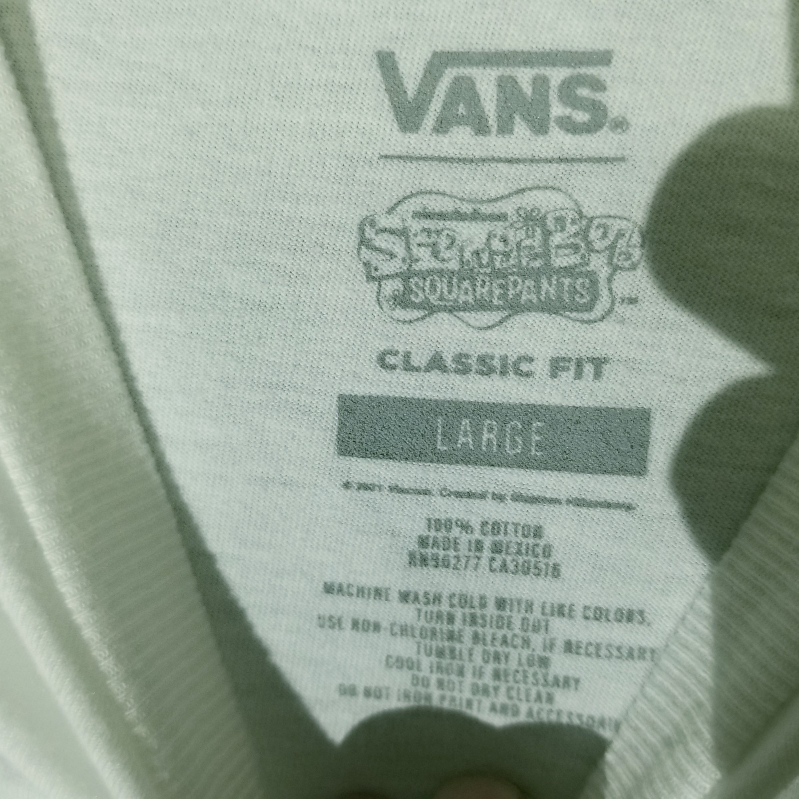 Vans SpongeBob Shirt Men Large White Long Sleeve Off The Wall Graphic Tee Cotton gallery
