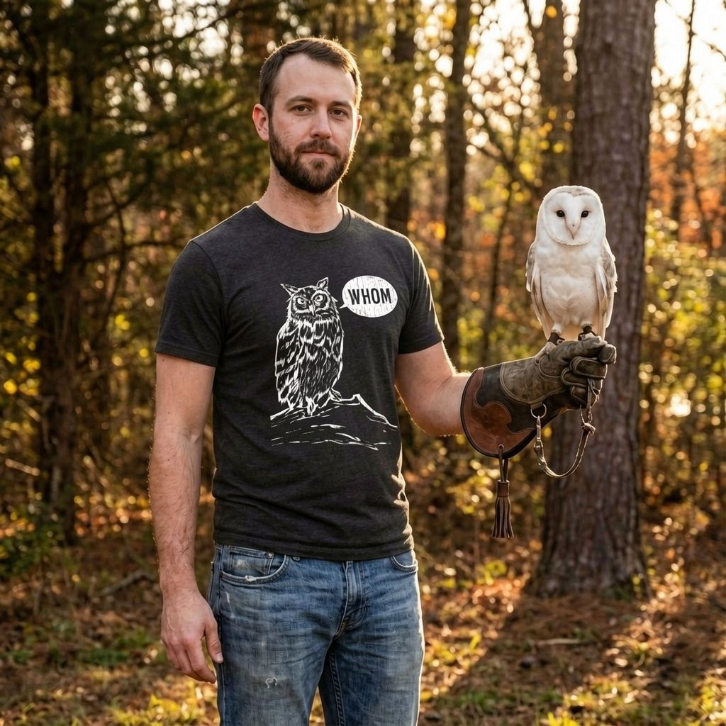 Mens Whom Owl T Shirt Funny Grammar Nerd Sarcastic Graphic Novelty Tee gallery