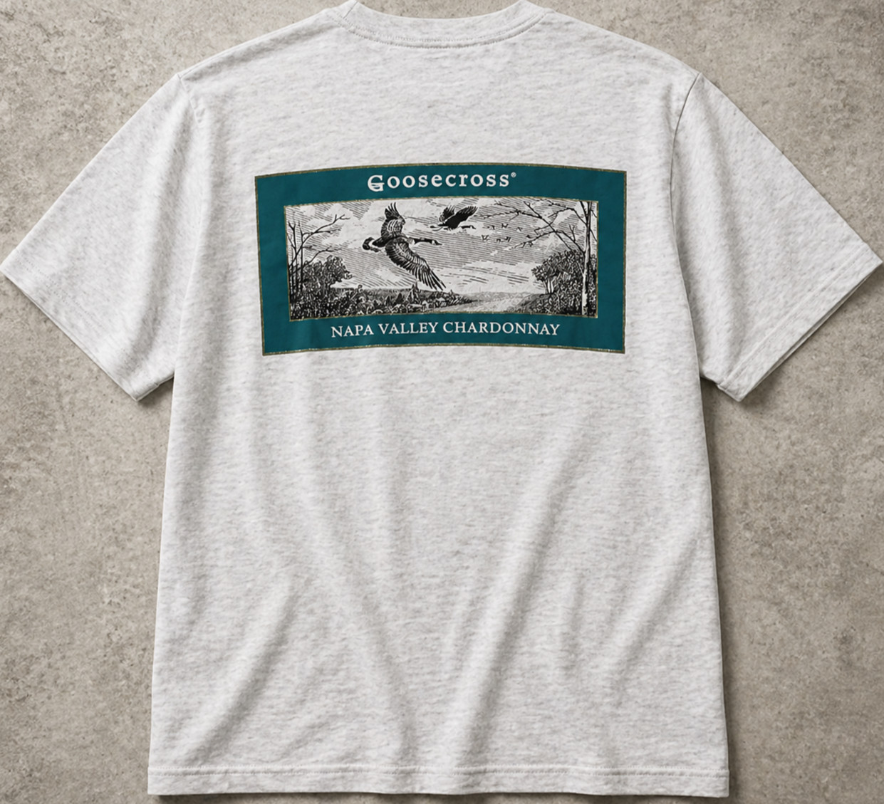 GOOSECROSS NAPA VALLEY CHARDONNAY TEE HANES BEEFY LARGE WINECORE