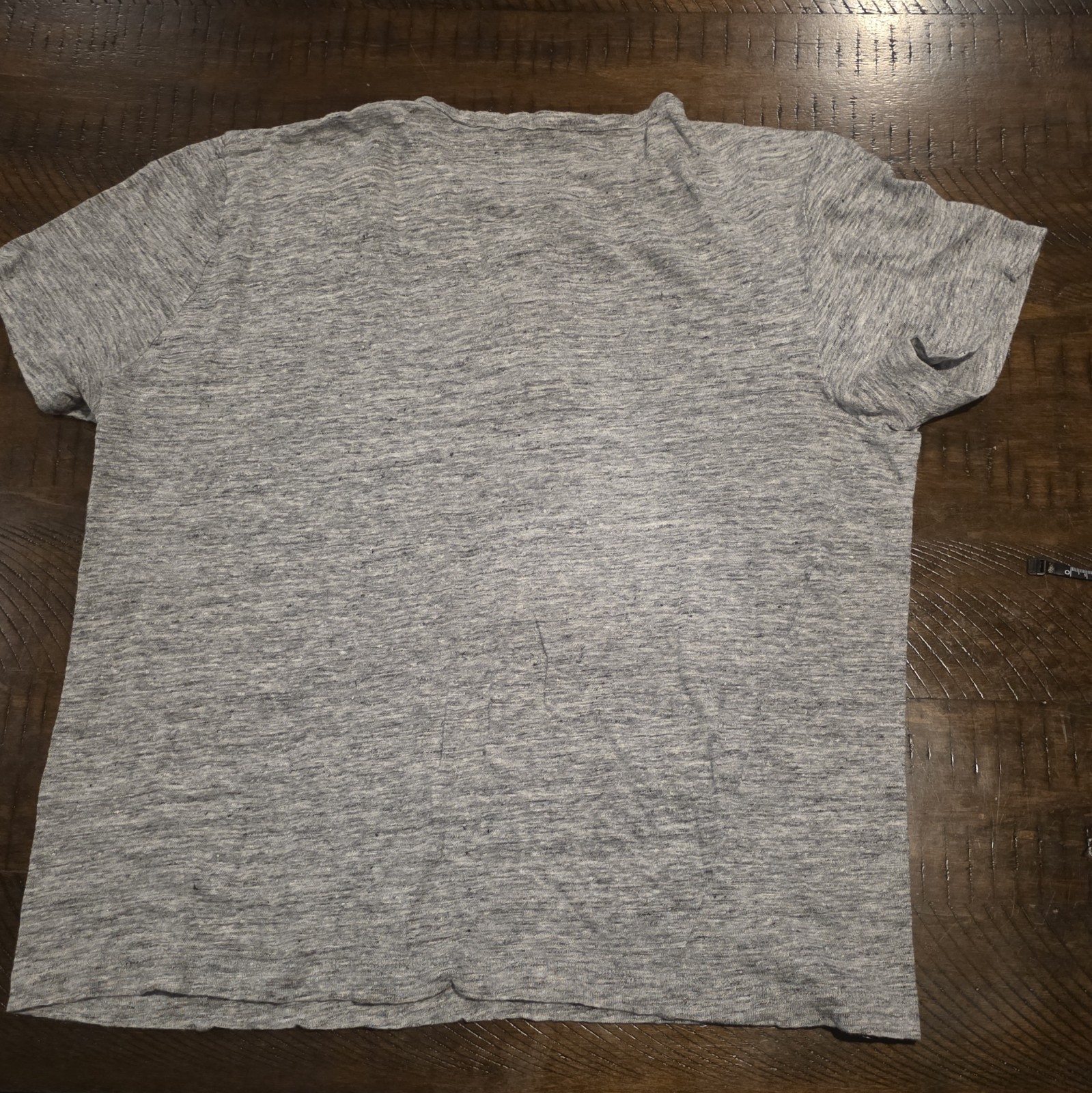 Theory Men's Gray Linen Jersey Henley T-Shirt Button Placket, See Measurements gallery