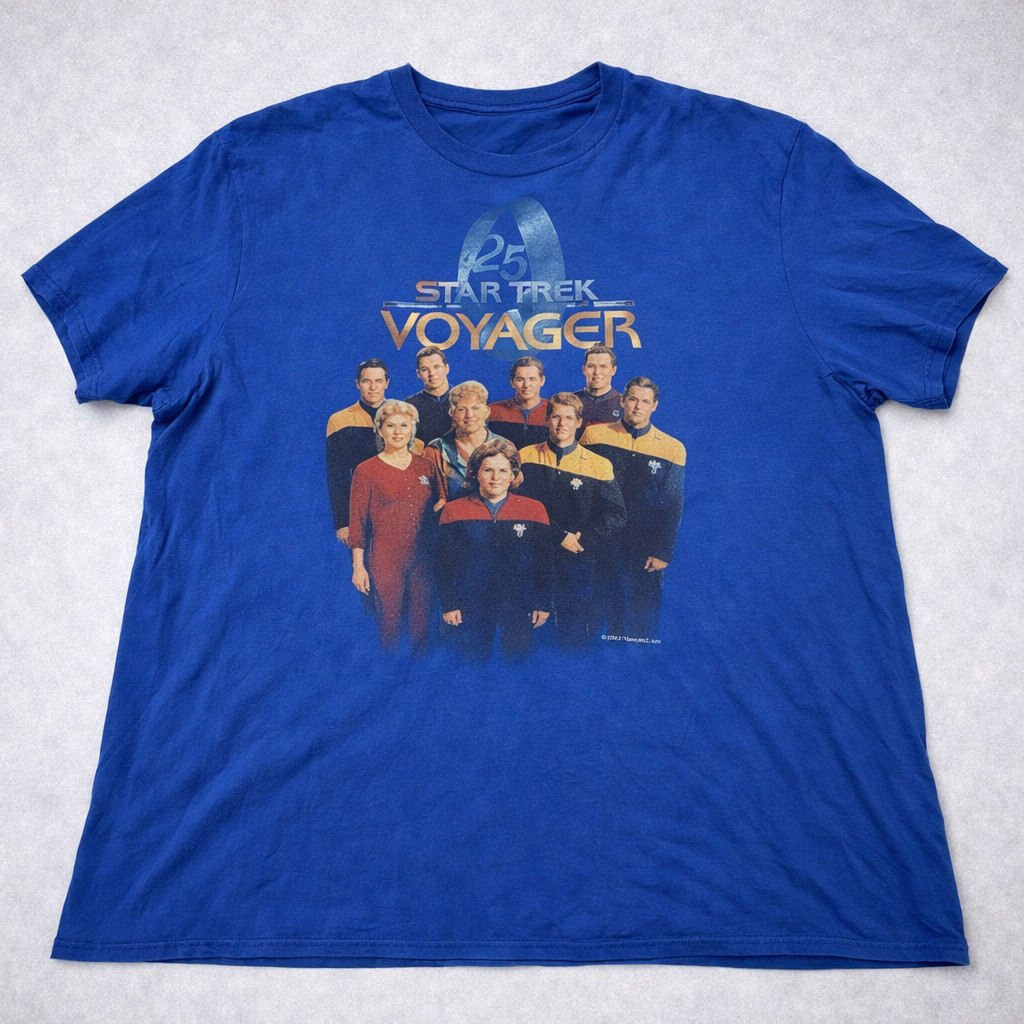 Star Trek Voyager 25th Anniversary T Shirt Mens Blue Sci Fi Graphic Tee gallery