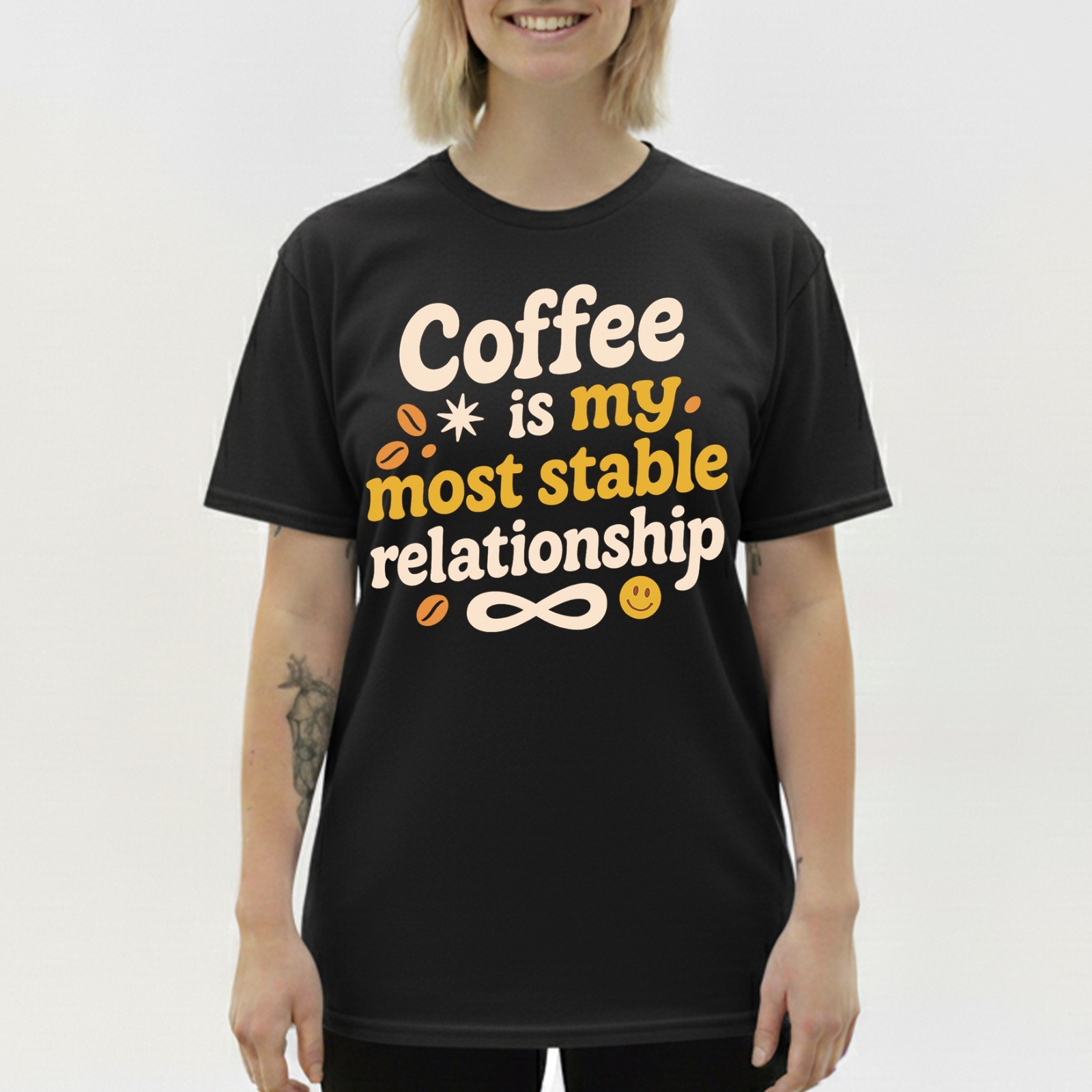 Coffee Most Stable Relationship T-Shirt Funny Coffee Lover Humor Tee S-5XL gallery