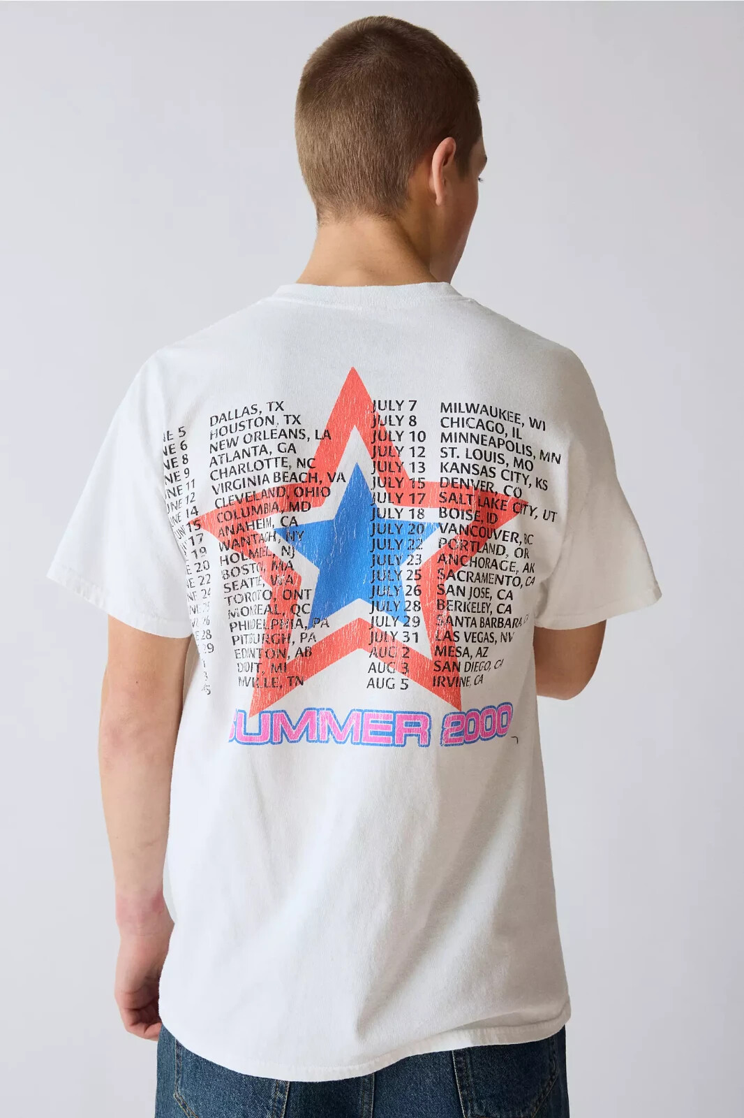 No Doubt Mens Summer 2000 Distressed Graphic (2024 Print) White Shirt New Small gallery