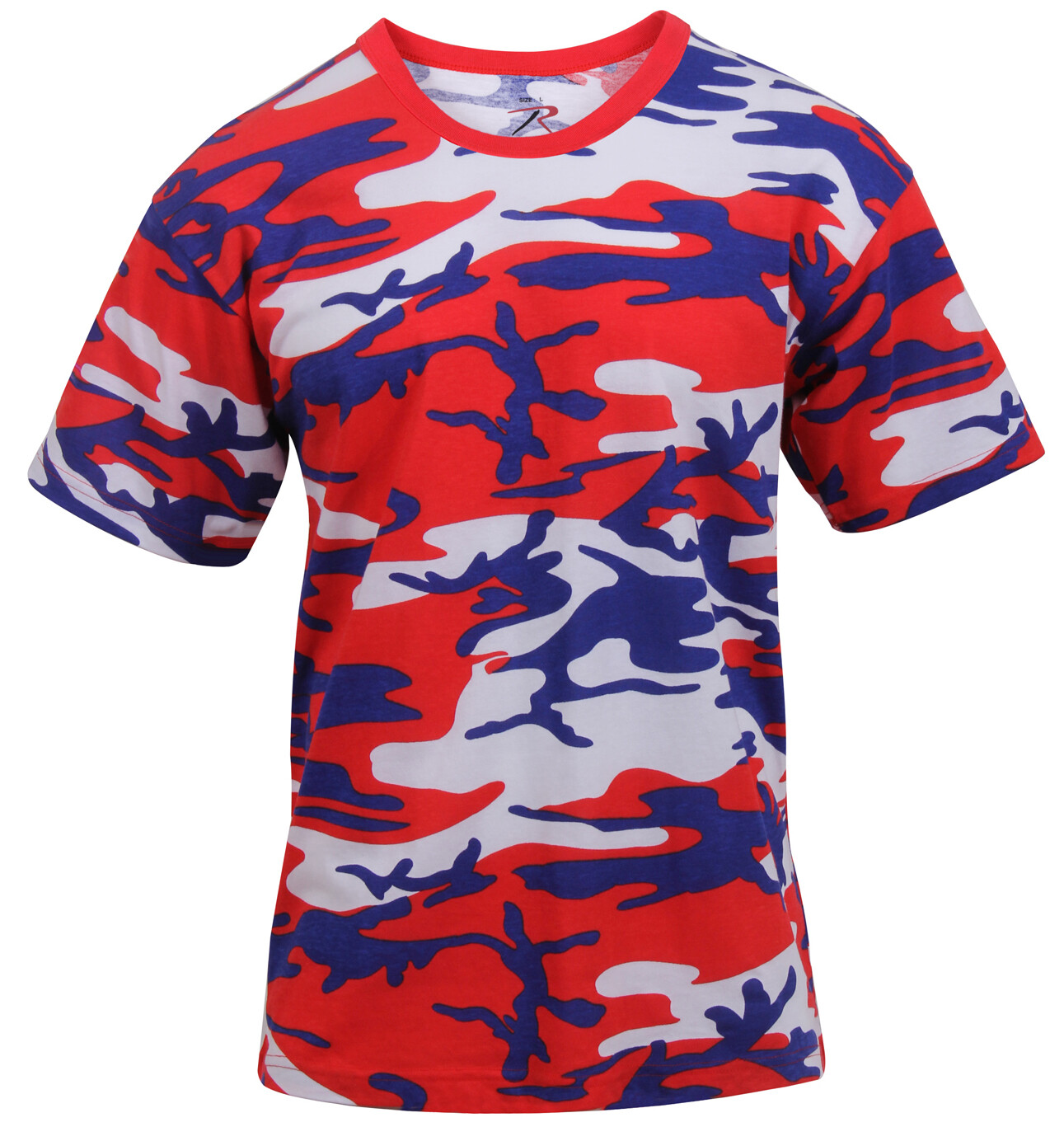 Men's American Camo Short Sleeve T-Shirt - Rothco Red White Blue Color Camo Tee gallery