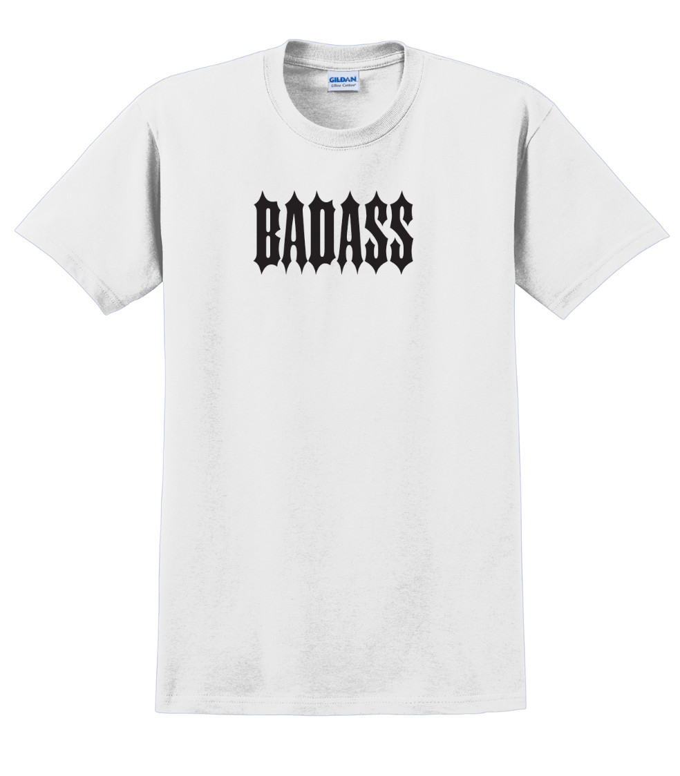 Badass T-Shirt Short Sleeve Graphic Tee Unisex apparel Text logo design gallery