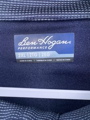 Ben Hogan Performance Mens Blue Jacquard 1/4 Zip Long Sleeve Shirt XXL EEUC Golf