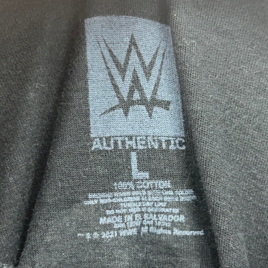 WWE Authentic Bad Bunny Black Graphic T-Shirt Large Royal Rumble Skull Merch gallery