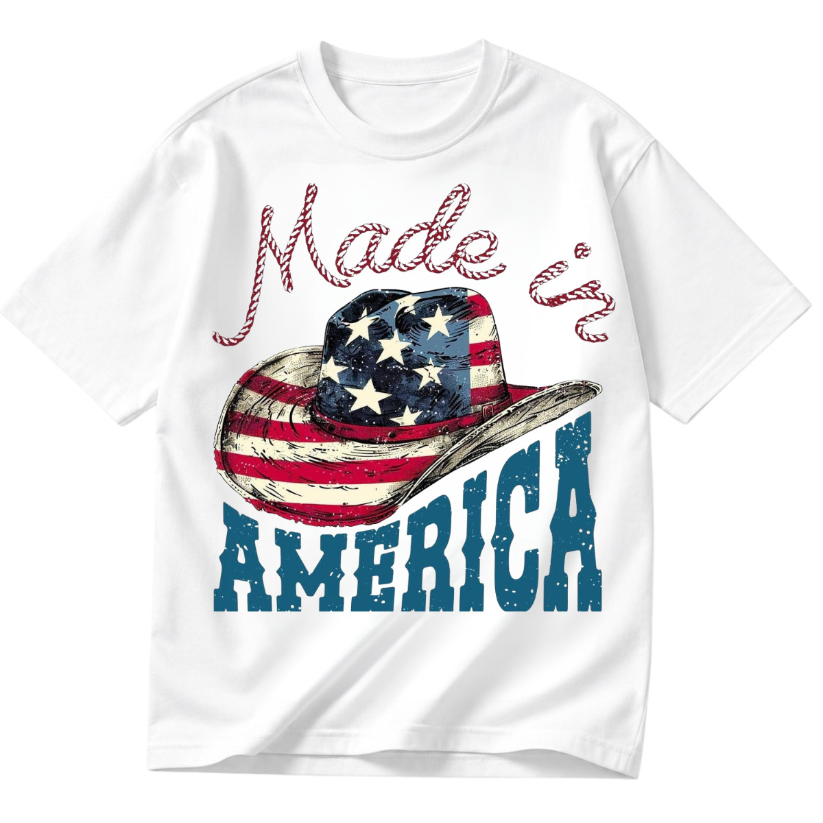 Made In America Cowboy Hat 4th Of July Unisex Shirt Men Women Gift Tee S-5XL