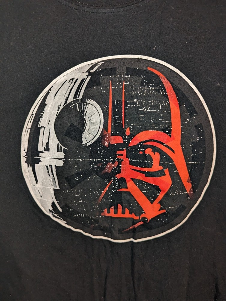 Star Wars Death Star Darth Vader Black XL T Shirt The Empire Villain Mad Engine