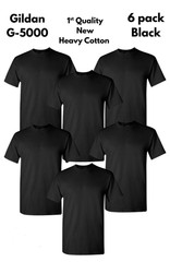 GILDAN (6-Pack, Bulk) Solid Heavy Cotton Short Sleeve Blank Tee T-Shirt S-5XL