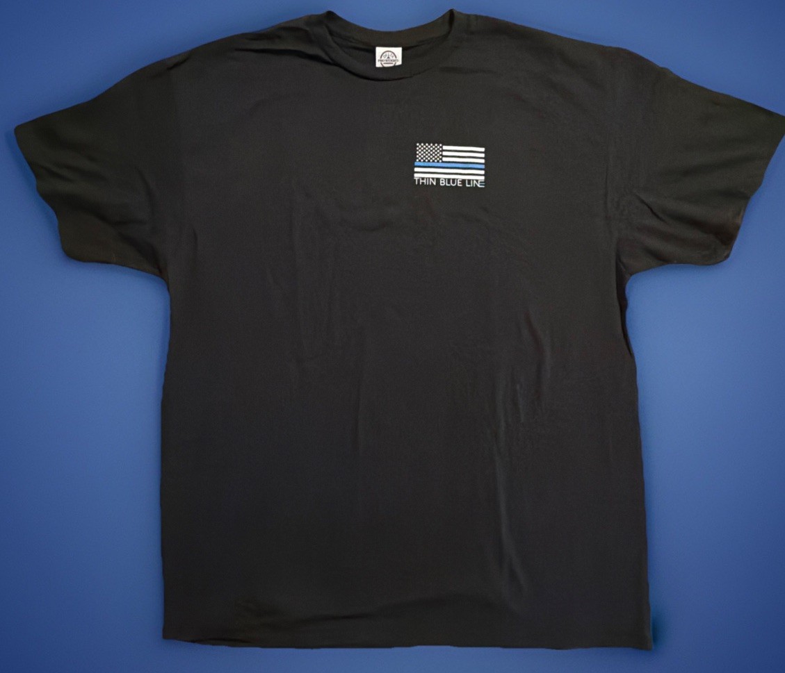 Delta Pro Weight Thin Blue Line Back The Blue Black T-Shirt Unisex Size XL New. gallery