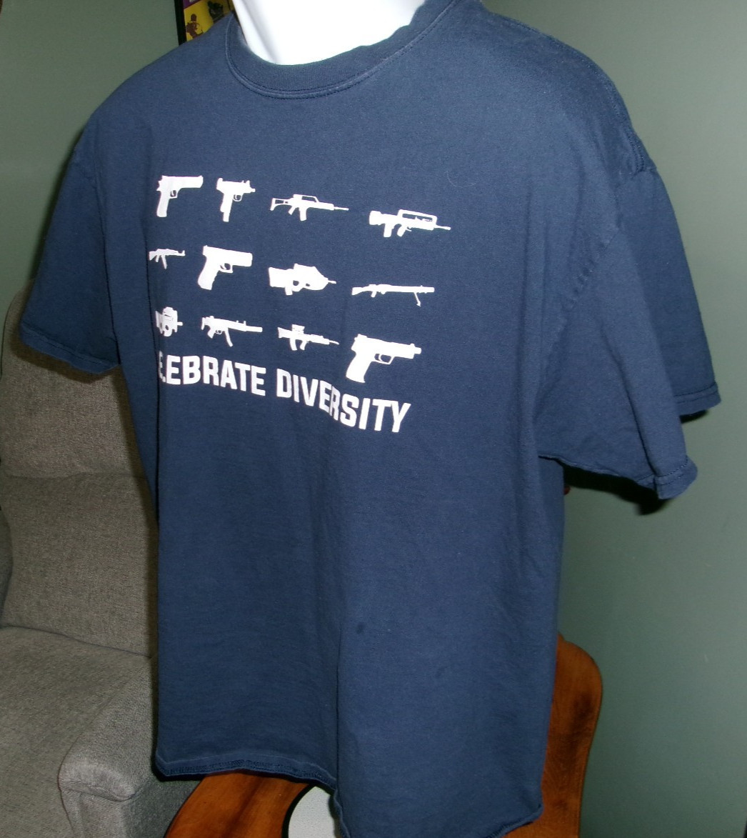 Celebrate Diversity T-Shirt 2nd Amendment Guns Rights Funny XL Mens Tee Shirt gallery