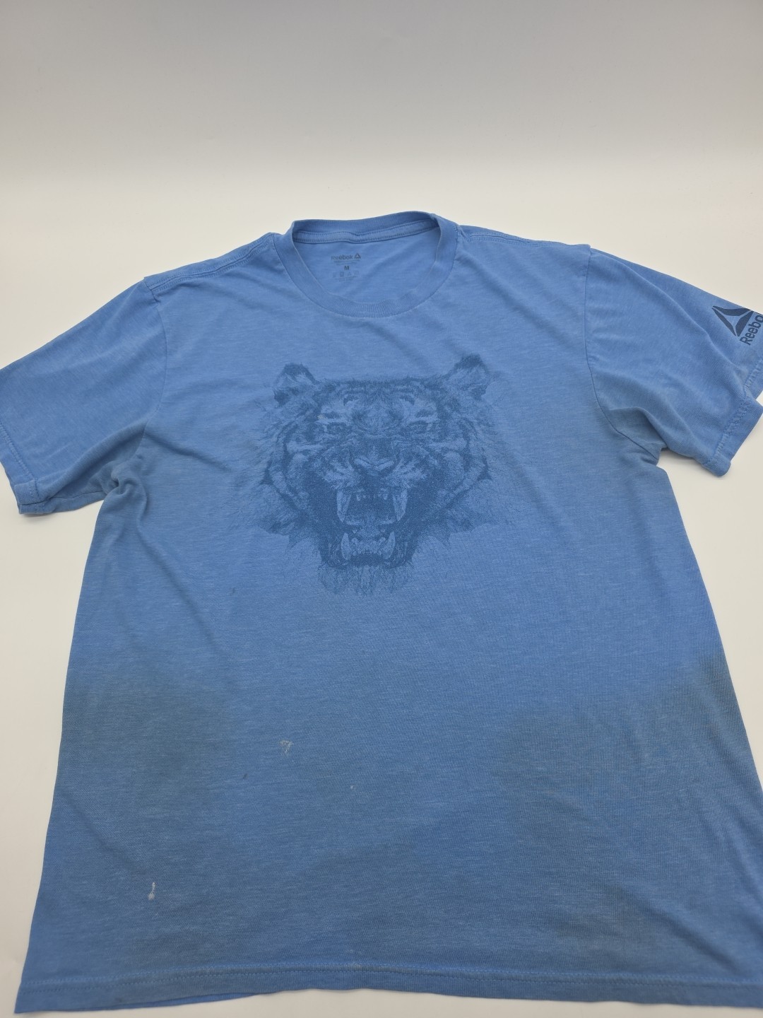 Reebok T-Shirt Men Medium Blue Logo Cotton Polyester Tee.#40832 gallery