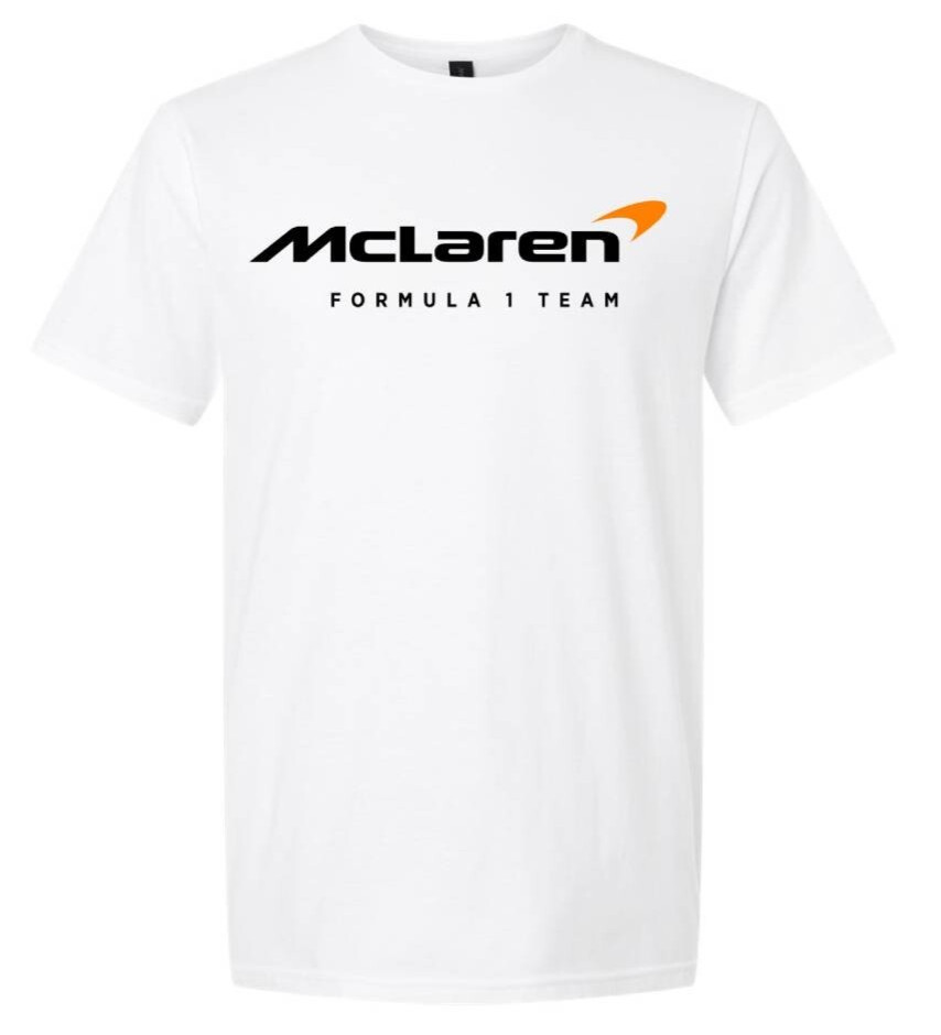 McLaren Racing Team F1 Formula Tshirt White Tee Print Gildan Unisex T-Shirt gallery