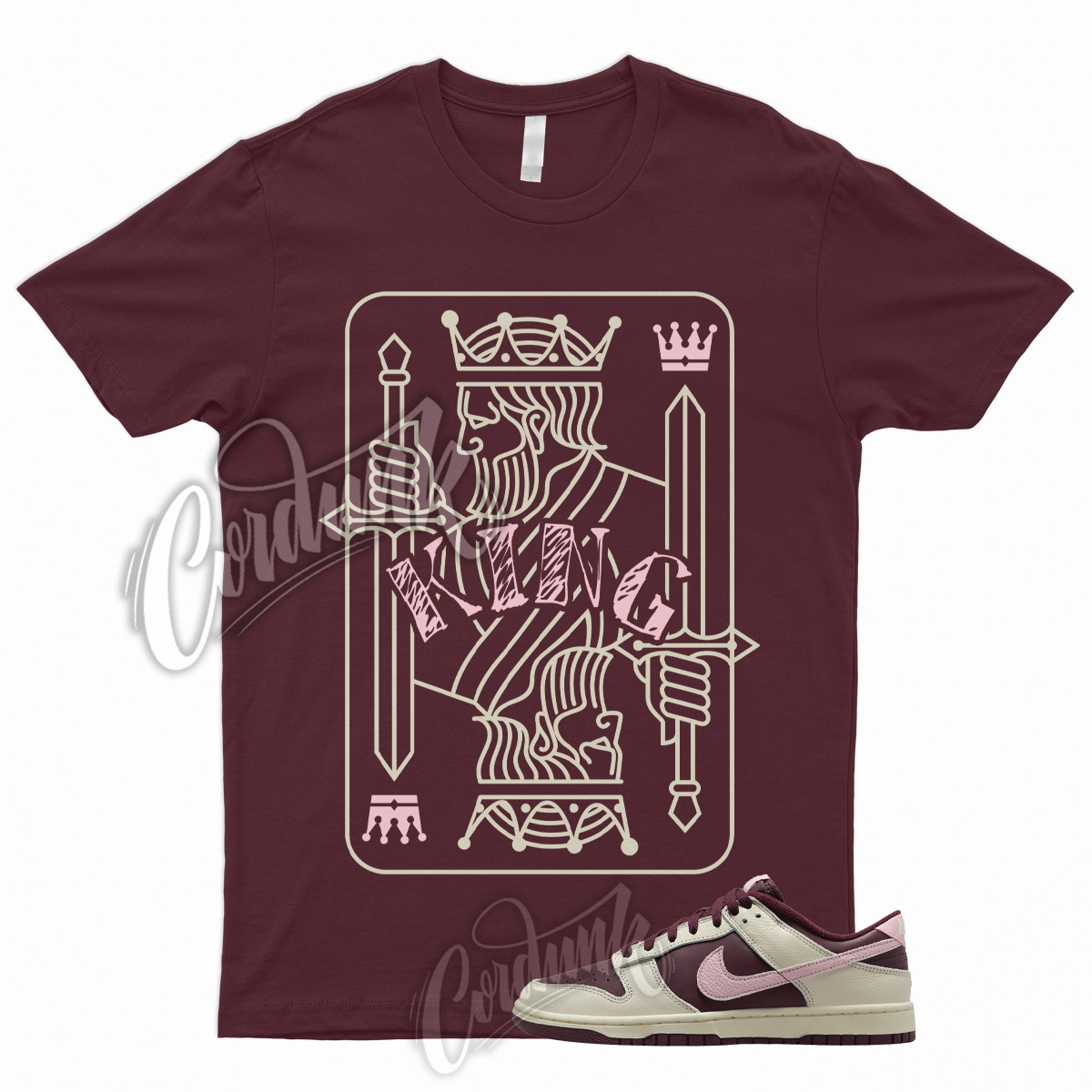 KING T Shirt to Match Dunk Low Valentines Day Pale Ivory Medium Soft Pink Night gallery
