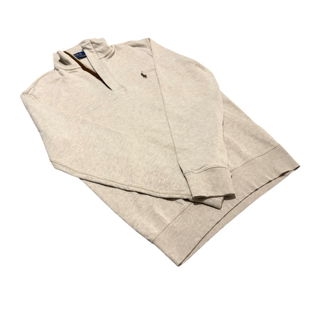 Polo Ralph Lauren Long Sleeve Pullover LSHZM16, Beige Brown Zipper XS gallery
