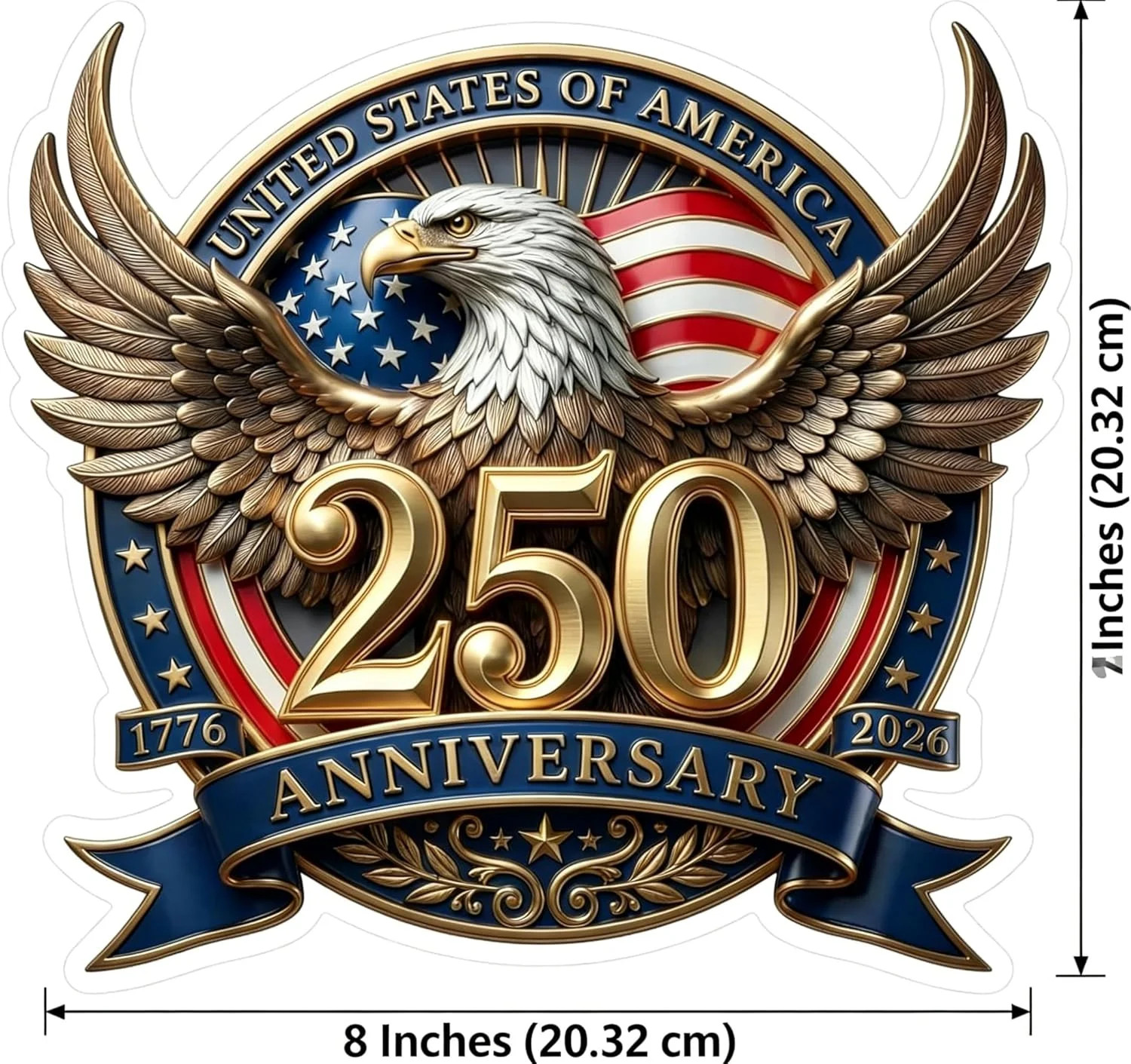 2PCS 250th Anniversary USA Car Decal Sticker 250 Anniversary USA Patriotic 4th o gallery