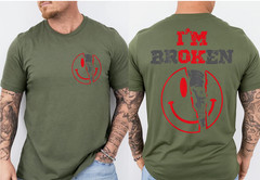Confused Smile Im OK Broken Invisible Illness 2 Sided Graphic Shirt