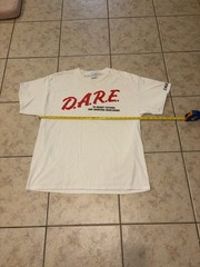 D.A.R.E. Graphic Print White Men’s XL Short Sleeve T-Shirt / Port & Company Tag