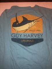 Guy Harvey Marlin Graphic T-Shirt Small Blue Fishing Logo Saltwater Ocean C1