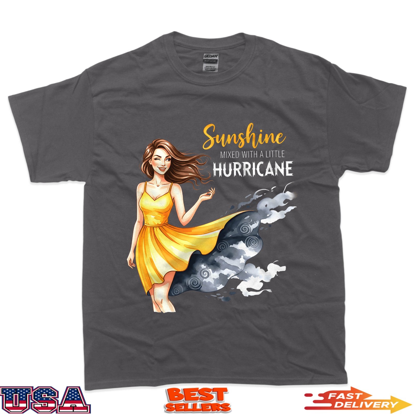 Sunshine Mixed With A Little Hurricane Confident Woman T-Shirt gallery