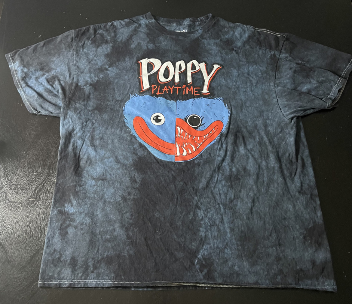Poppy Playtime Blue & Black Tie-Dye T-Shirt, Size: XL gallery