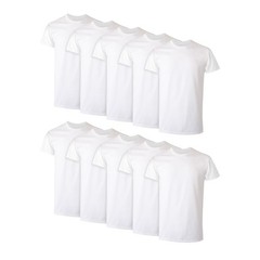 Hanes Men’s Super Value Pack White Crew T-Shirt Undershirts, 10 Pack, XL