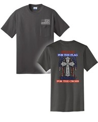Stand For The Flag, Kneel For The Cross Screen Printed Graphic Unisex Shirt