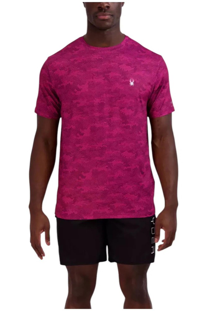 Spyder Men’s Standard Quick Dry Short Sleeve Solid Rashguard Wine