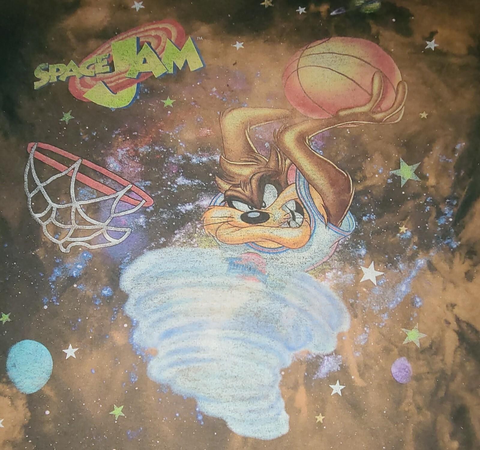 Vinatge Space Jam Tasmanian Devil Basketball 90's Men's Shirt, Sz M, Tie-Dye gallery