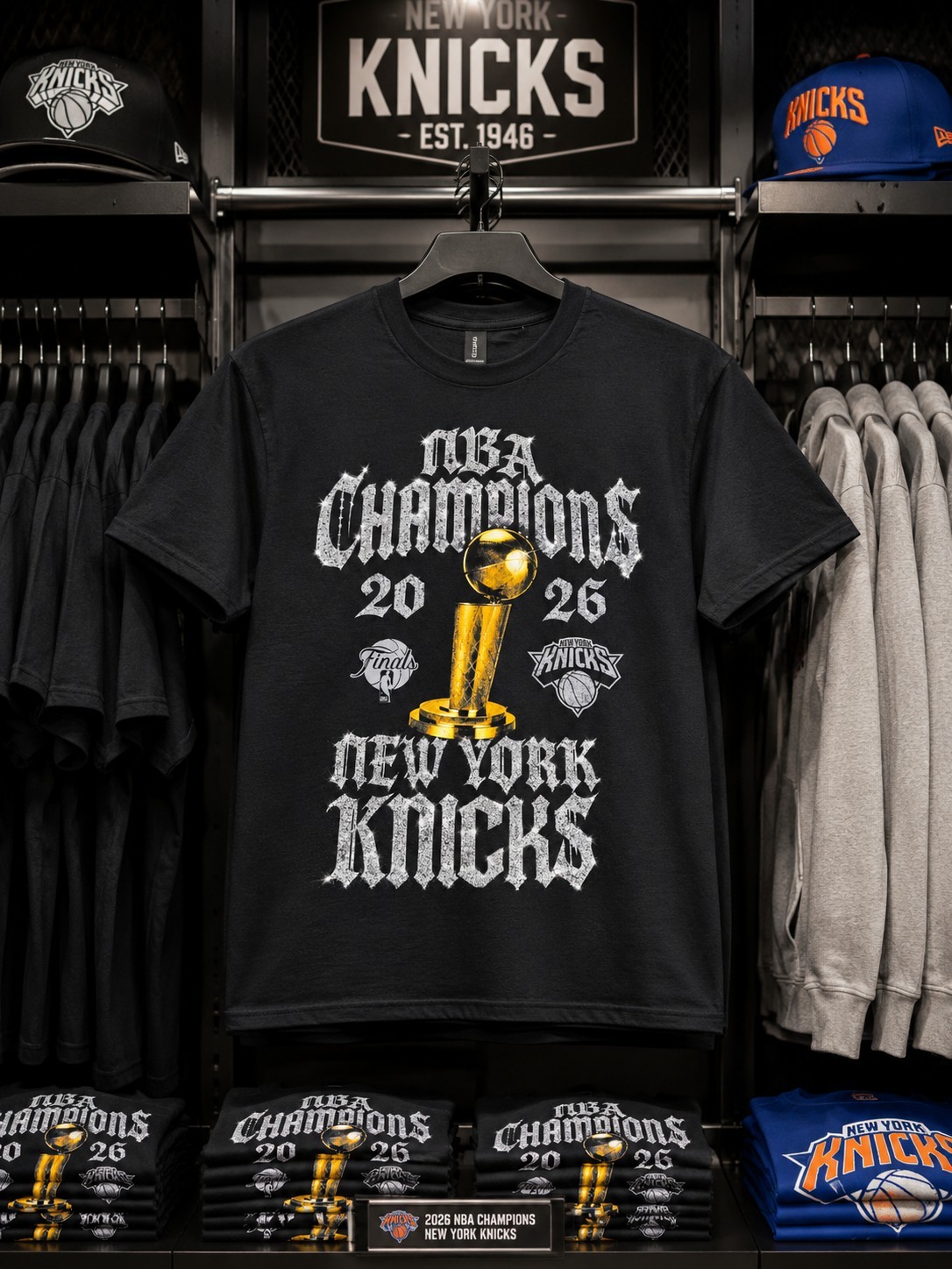 Knicks 2026 Champions Locker Room Basketball Graphic Shirt