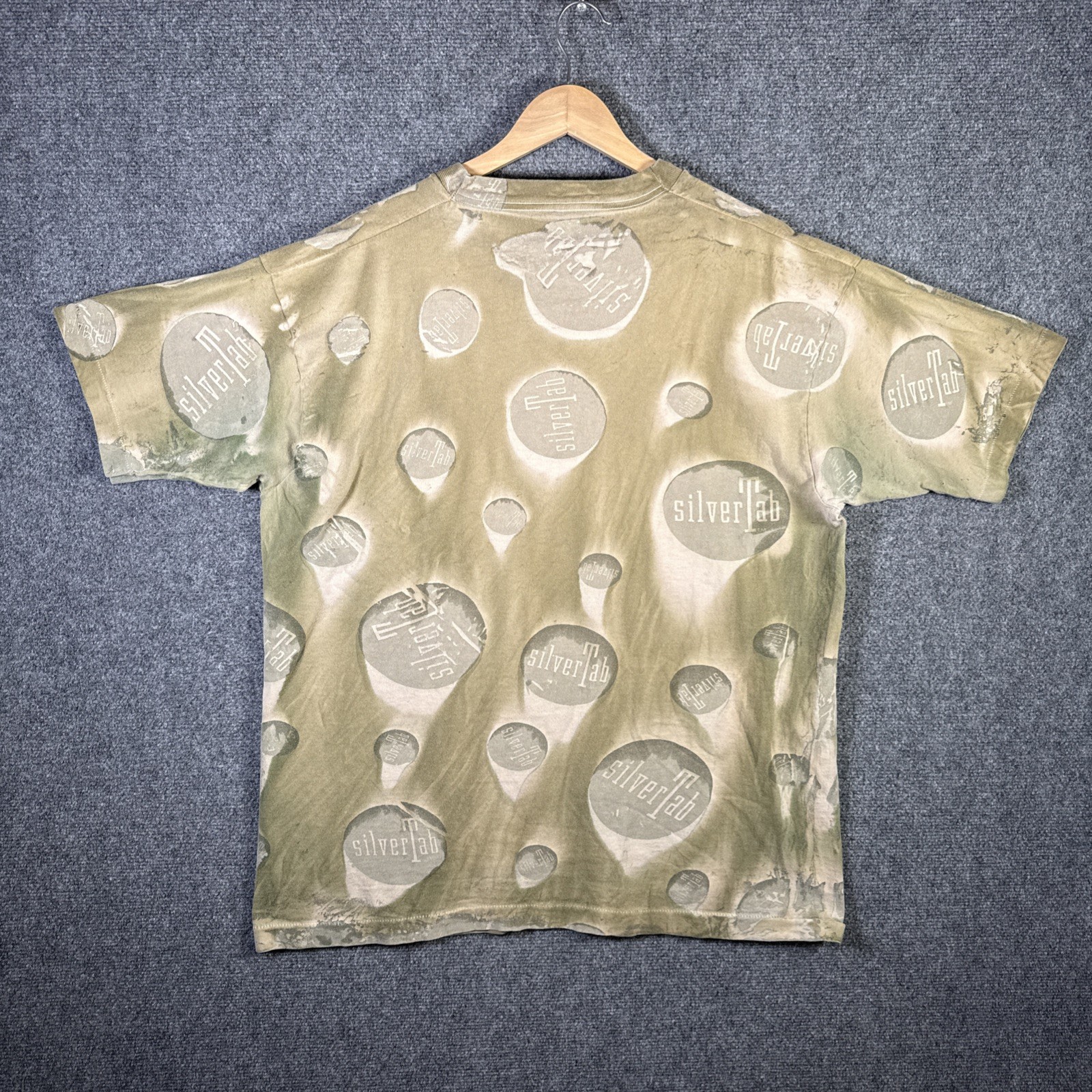 Vintage Levis Shirt Mens XL Green 90s AOP Silver Tab Strauss Promo Jeans Denim gallery