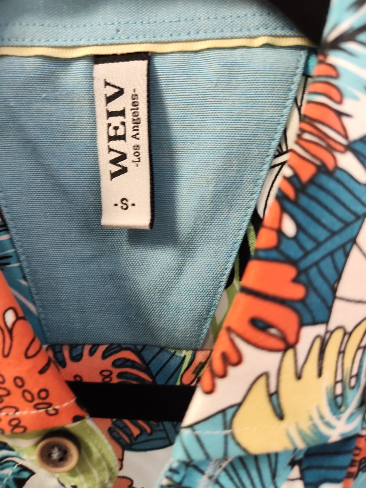 WEIV Men's Tropical Print Button Down Short Sleeve Front Pocket Shirt WS7050 lg gallery
