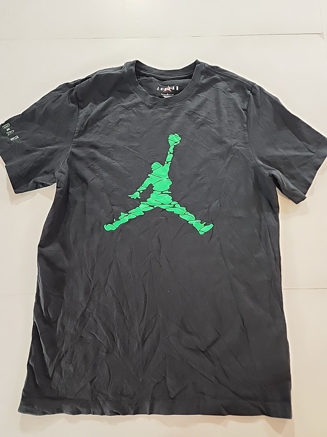 Nike Air Jordan Jumpman Logo Tee Mens T-Shirt Black Green Size L Sportswear Top gallery