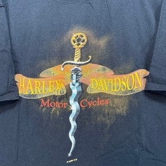 Harley Davidson Tshirt Mens XL Black Dagger Graphic Vintage 2006 Biker Tee