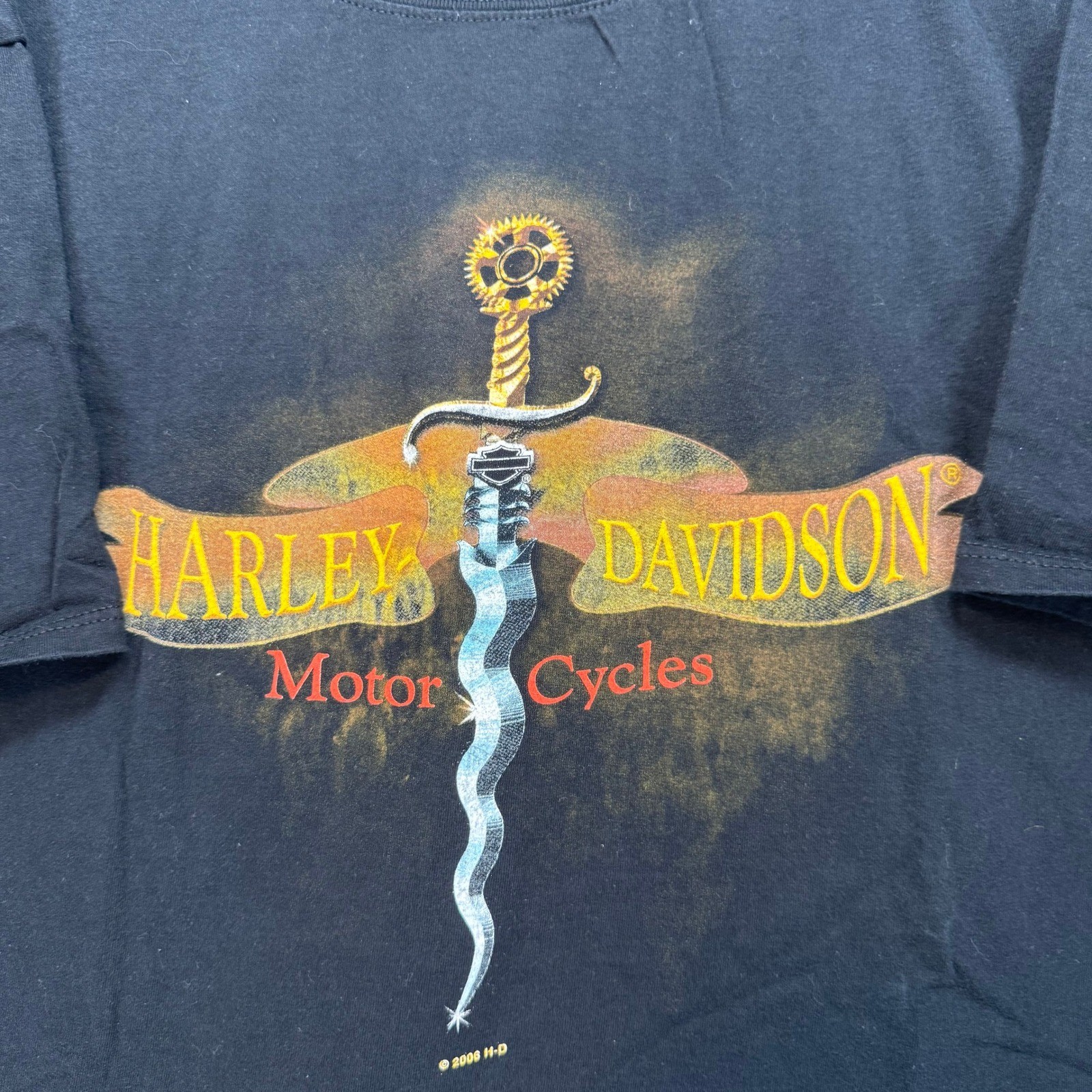 Harley Davidson Tshirt Mens XL Black Dagger Graphic Vintage 2006 Biker Tee gallery