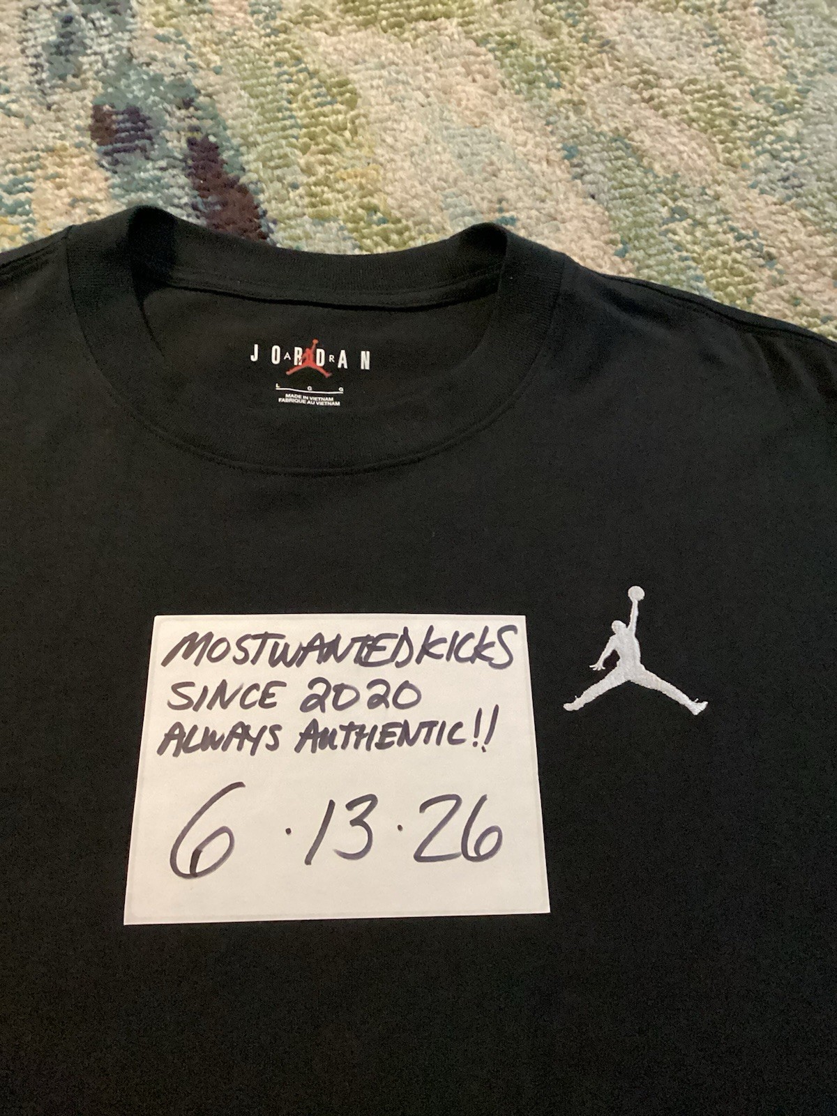 NWT Nike Air Jordan Jumpman EMB T-Shirt Black & White Men’s Size L FREE SHIP!! gallery