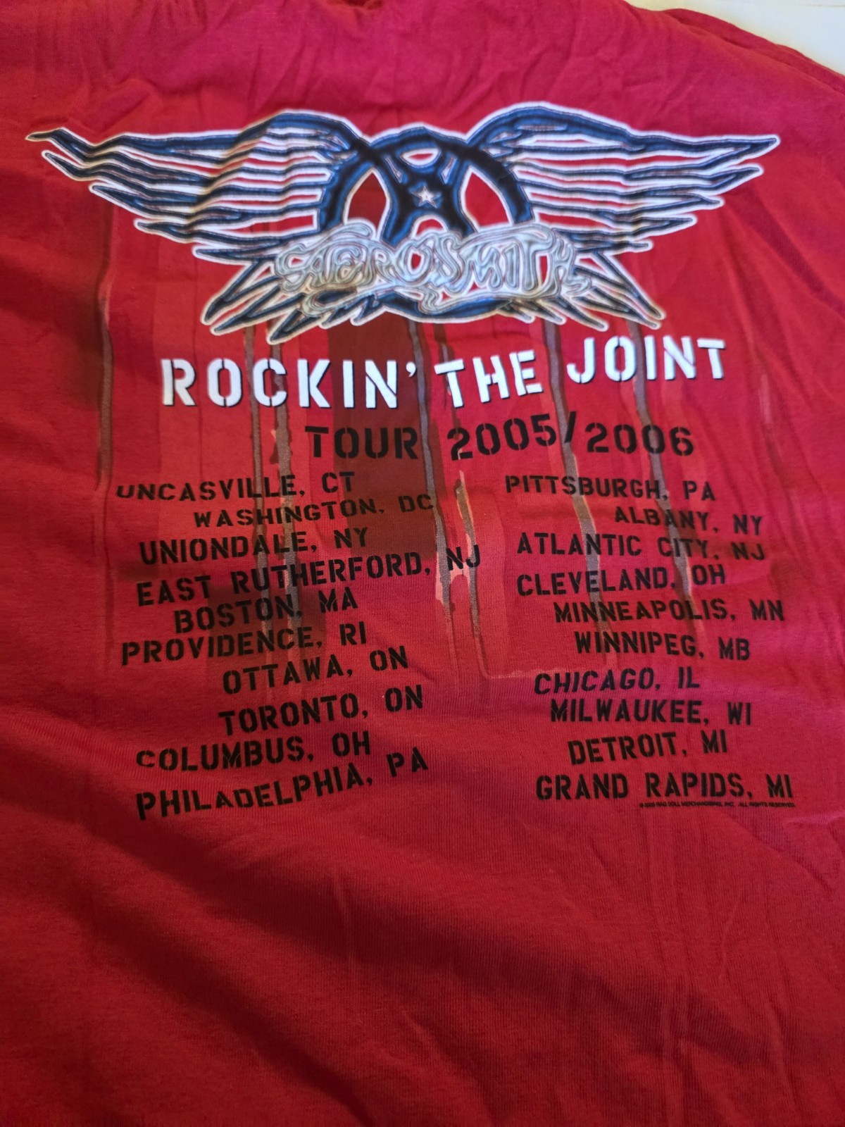 Y2K Aerosmith 2005/2006 Red Tour T-Shirt Sz L gallery