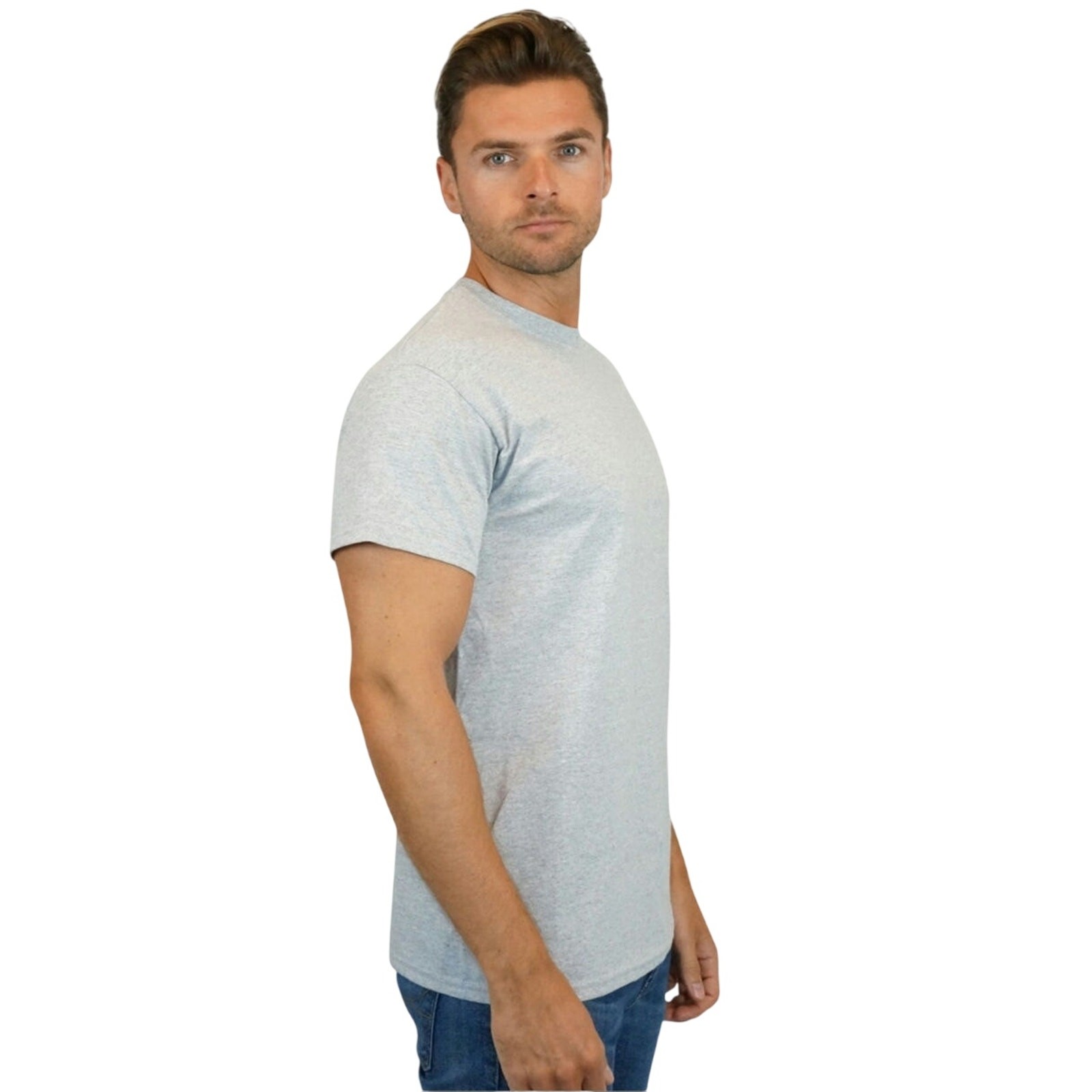 Gildan G500 Adult 5000 Heavy Cotton T-Shirt Unisex Sz M Sport Grey (3 PK) New gallery