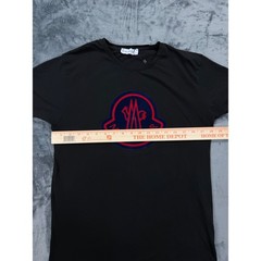 Moncler Mens Large Logo Patch T-Shirt Black Short Sleeve Crewneck Tee Size S