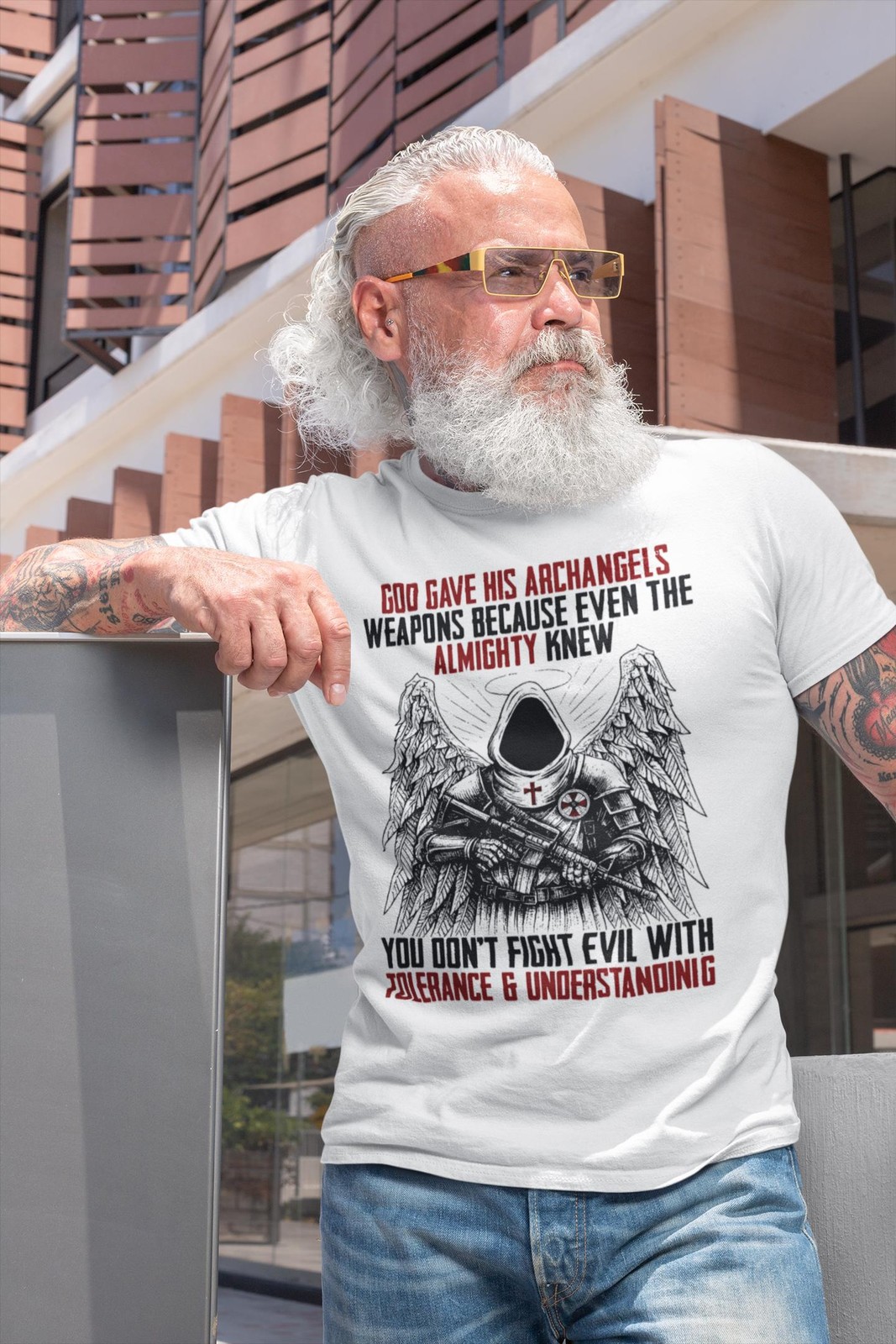 Archangel Warrior T-Shirt • Christian Graphic Tee • 2nd Amendment Gun Rights gallery