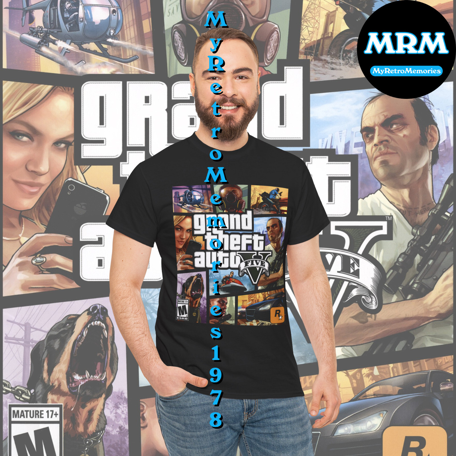 Grand Theft Auto V 5 GTA Box Art Design Black T-Shirt S-5XL New Lower Price!! gallery