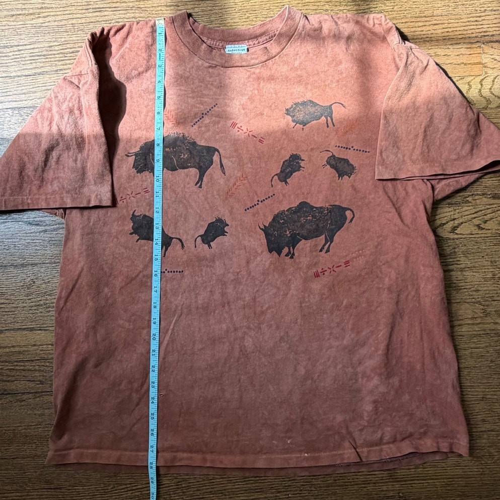 Vtg Andrea Bragg Designs 90's Distressed Buffalo Graphic Tee Size XXL gallery