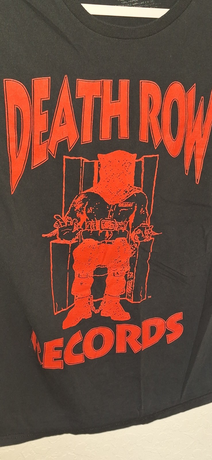 Death Row Records Electric Chair Red Logo Black T-Shirt Mens M Medium 2PAC Snoop gallery