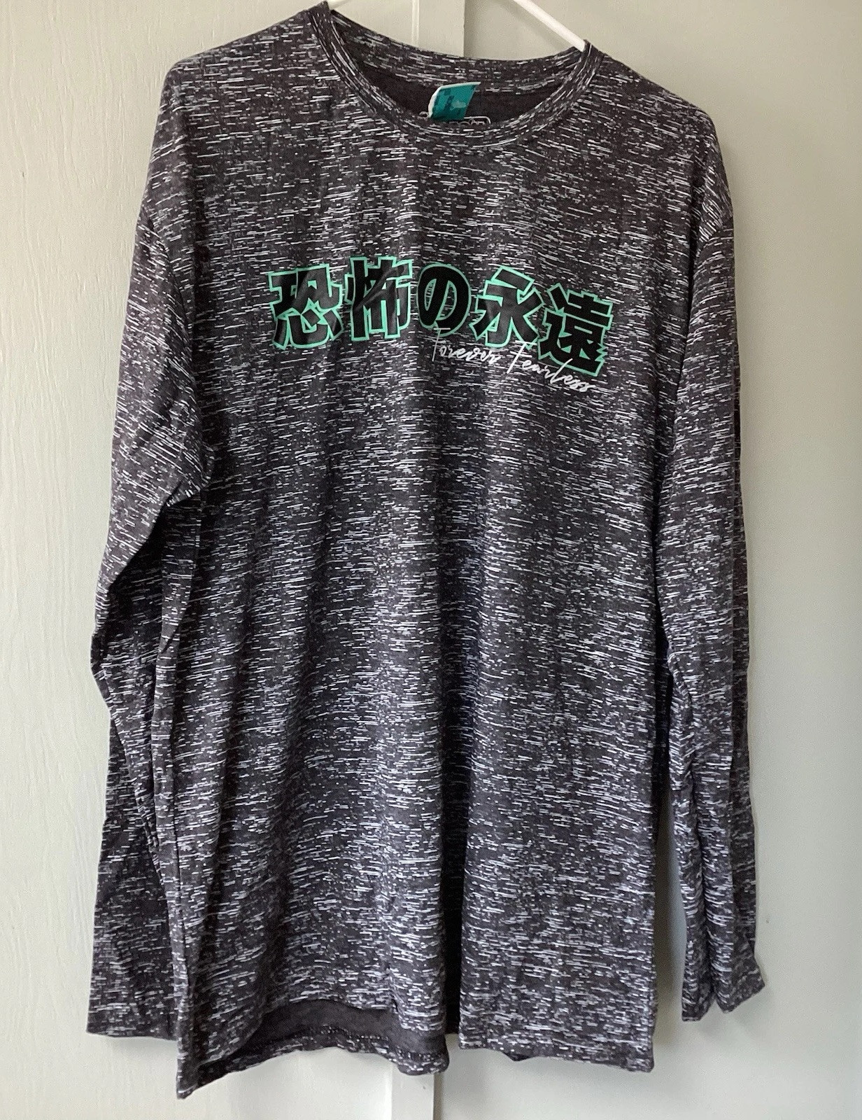 Fresh Laundry T Shirt Asian Signs Mens Size XL Tee Crewneck Speckled Gray NWOT